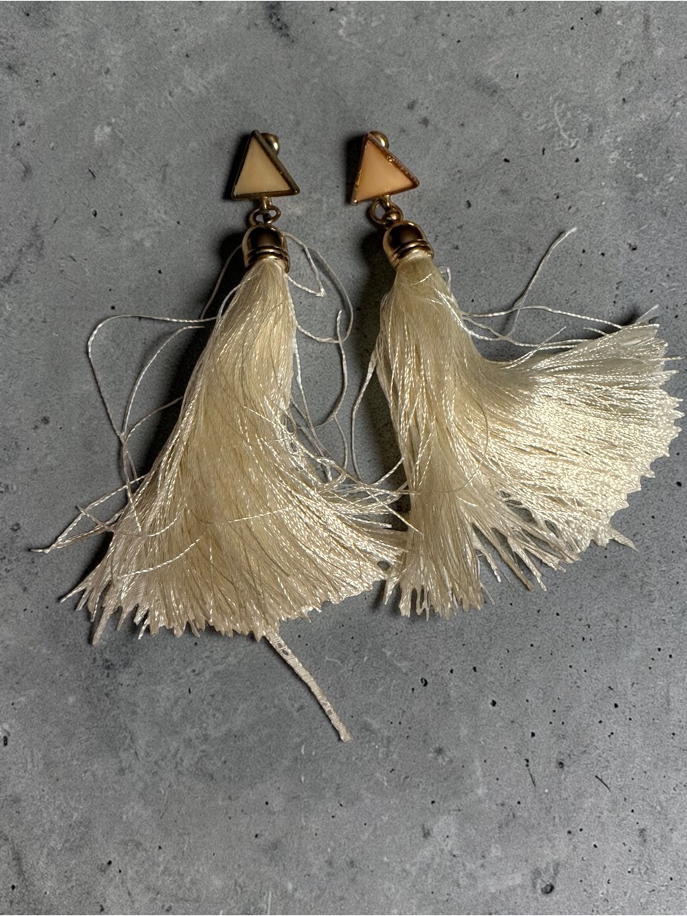 Elegant Cream Tassel Drop Earrings - Lightweight Women Jewelry